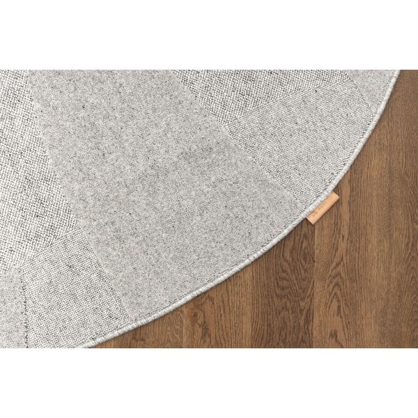 Gaiši pelēks vilnas apaļš paklājs ø 120 cm Morphic Botanica – Agnella-image-4