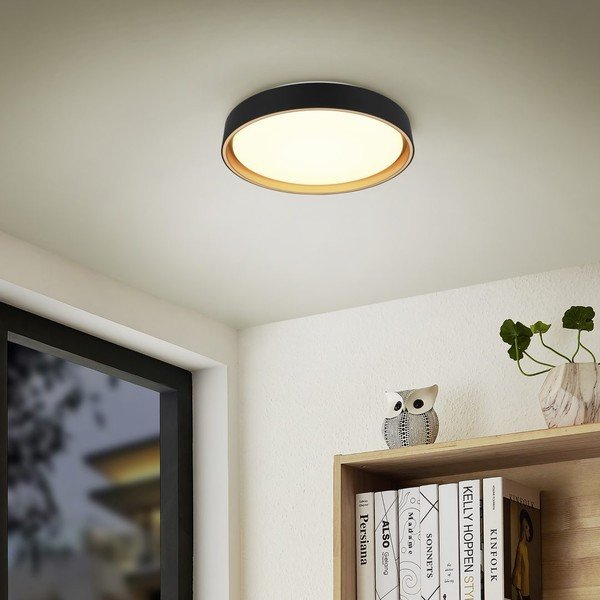Melna LED griestu lampa ø 40 cm Felis – Reality-image-1