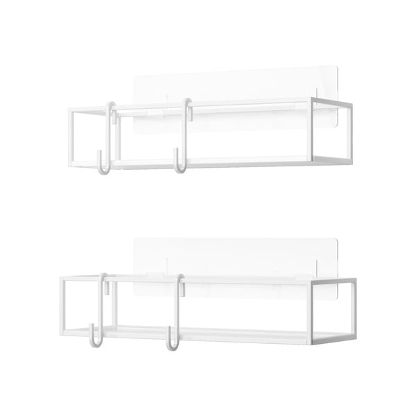 Balti tērauda pašlīmējoši vannas istabas plaukti (2 gab.) Cubiko – Umbra-image-3