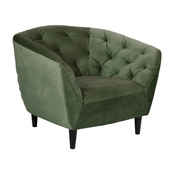 Zaļš samta atpūtas krēsls Actona Ria