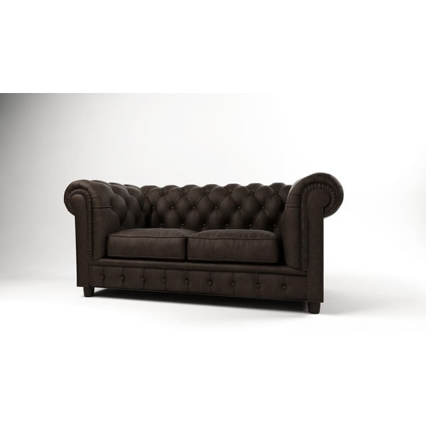 Tumši brūns samta dīvāns 178 cm Cambridge – Ropez