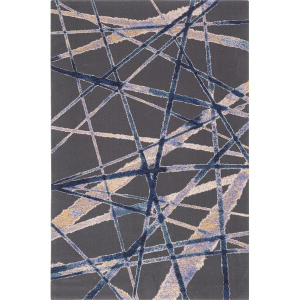 Tumši zils vilnas paklājs 200x300 cm Sticks – Agnella
