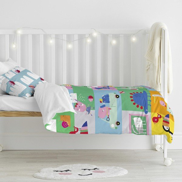 Bērnu kokvilnas gultasveļa Moshi Moshi Patchwork, 100 x 120 cm-image-1