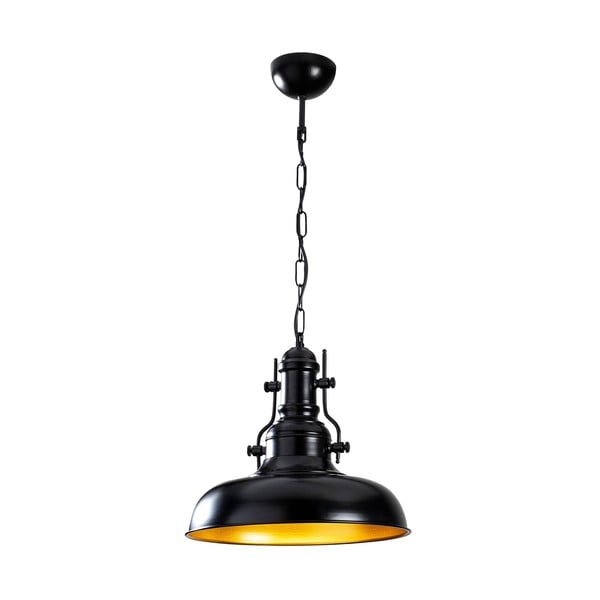 Melna piekaramā lampa ar metāla abažūru ø 32 cm Detroit – Opviq lights-image-2