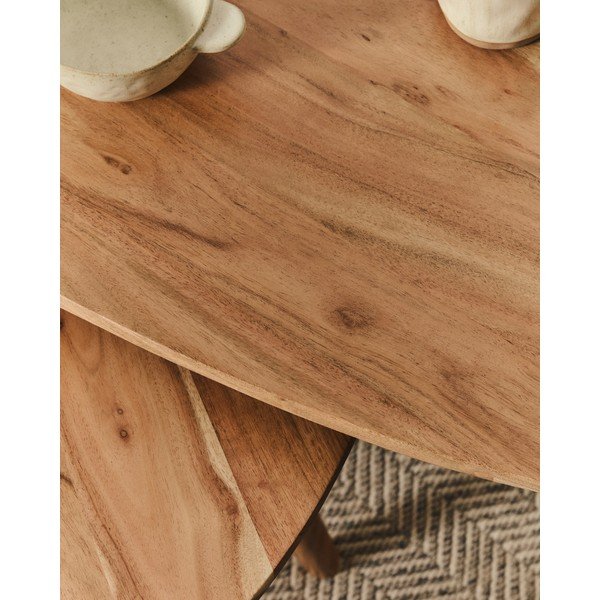 Akācijas masīvkoka sānu galdiņi (2 gab.) 60x61 cm Duvani – Kave Home-image-2