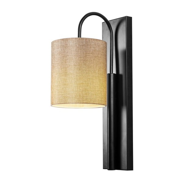 Melna/bēša sienas lampa Baston – Opviq lights-image-3