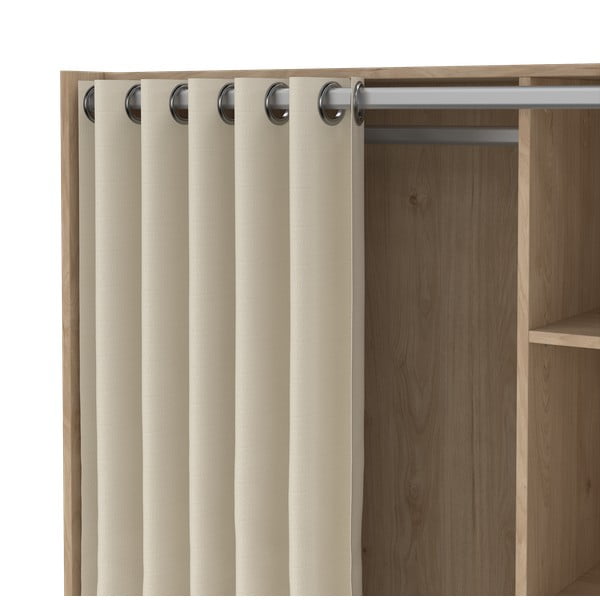 Balts/bēšs drēbju skapis ar ozolkoka imitāciju 105x180 cm Kit – Tvilum-image-4