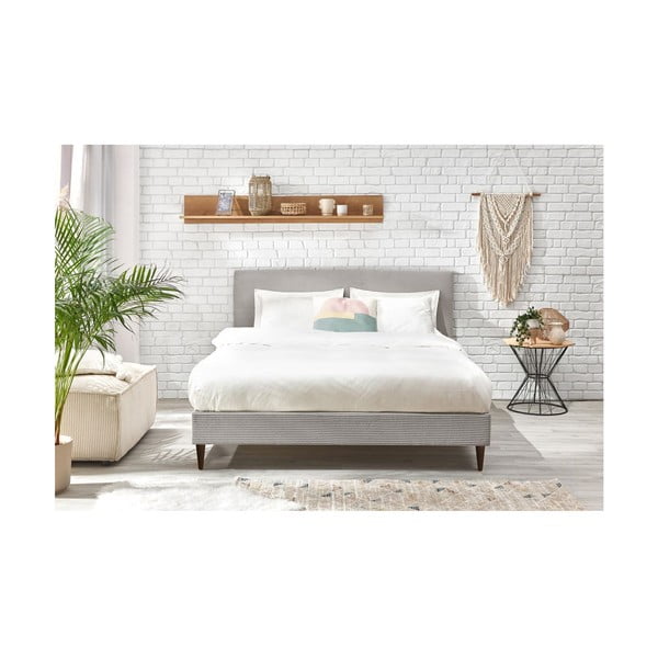 Pelēka velveta divguļamā gulta Bobochic Paris Anja Dark, 180 x 200 cm-image-4