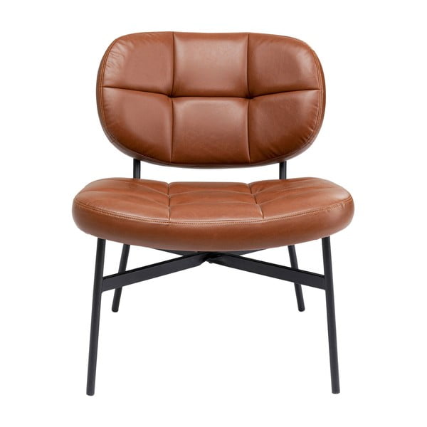 Konjakbrūns atpūtas krēsls no ādas imitācijas Enzo – Kare Design