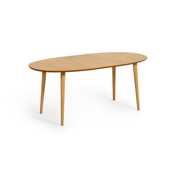 Dabīga toņa izvelkams ēdamgalds ar ozolkoka imitāciju 90x140 cm Oqui – Kave Home-image-3