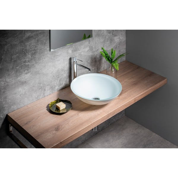 Balta stikla apaļa izlietne ø 42 cm Telica – Sapho-image-2