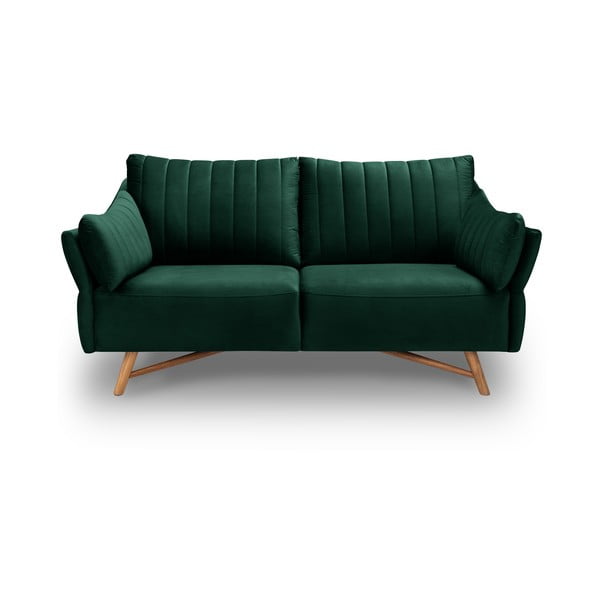 Tumši zaļš samta divvietīgs dīvāns Interieurs 86 Elysée, 174 cm