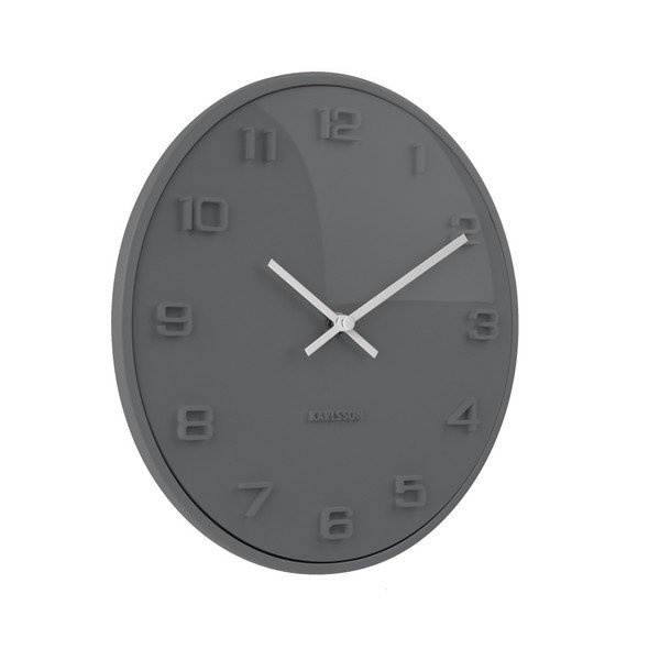 Pelēks sienas pulkstenis Karlsson Elevated, ⌀ 25 cm-image-1