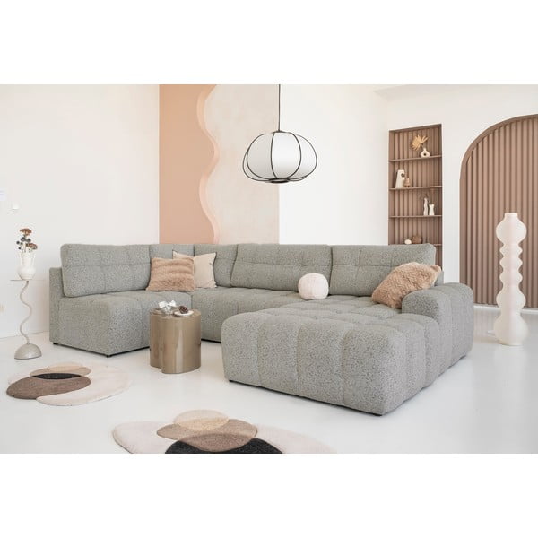 Gaiši brūns salokāms modulārais stūra dīvāns ar uzglabāšanas vietu (ar kreiso stūri) Lulu – Miuform-image-1