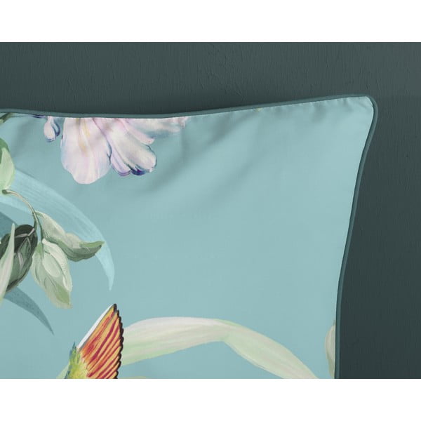 Zila vienguļamā gultas veļa no kokvilnas satīna 140x220 cm Fungi – Descanso-image-3