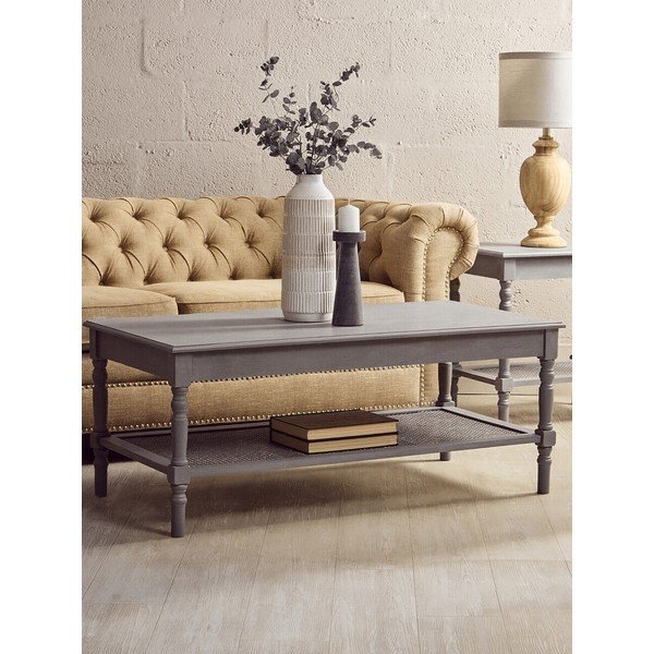 Pelēks žurnālgaldiņš 60x120 cm Heritage – Premier Housewares-image-4