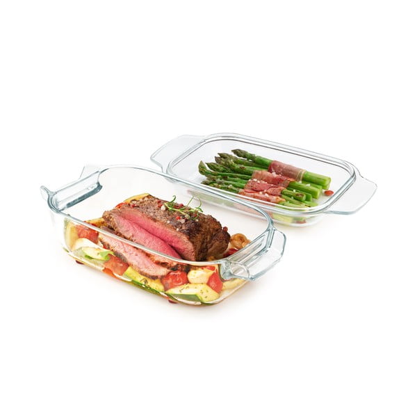 Stikla dziļā cepešpanna ar vāku 19x34 cm GrandChef – Tescoma-image-1