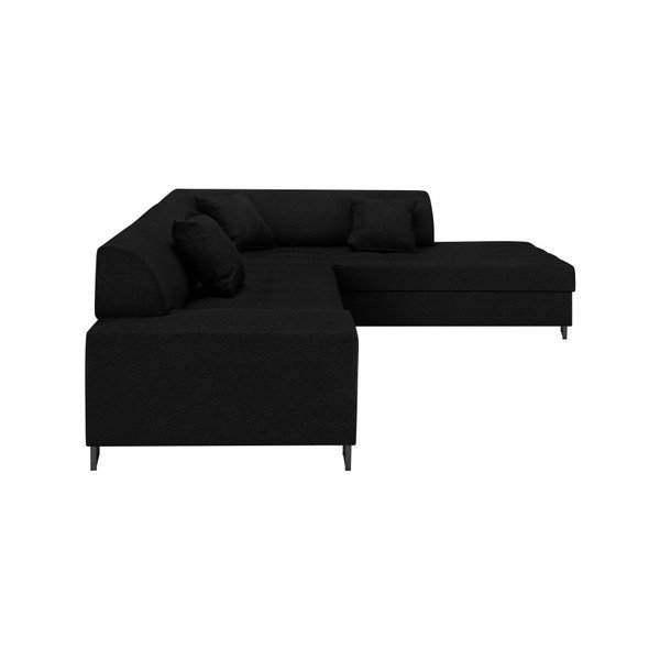 Melns stūra dīvāns ar kājām Cosmopolitan Design Orlando, labais stūris-image-2