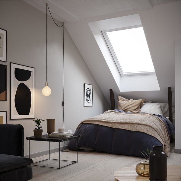 Melna/zelta krāsas piekaramā lampa ø 4 cm Plug & Play – tala-image-1