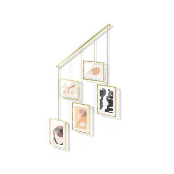 Zelta krāsas metāla piekarināmi foto rāmji (5 gab.) 66x69 cm Exhibit – Umbra-image-4