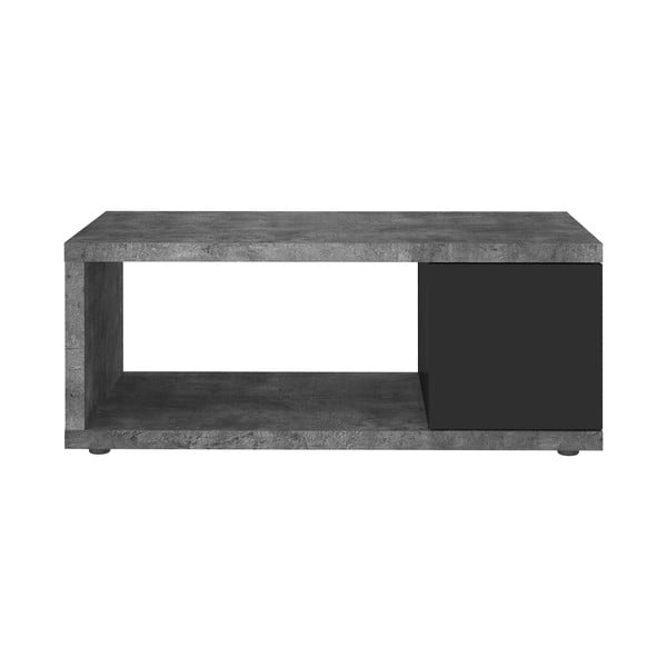 Melns/tumši pelēks žurnālgaldiņš ar betona imitāciju 55x105 cm Berlin – TemaHome