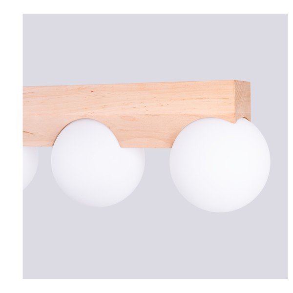 Balta/dabīga toņa griestu lampa ar stikla abažūru ø 12 cm Solum – Sollux-image-4