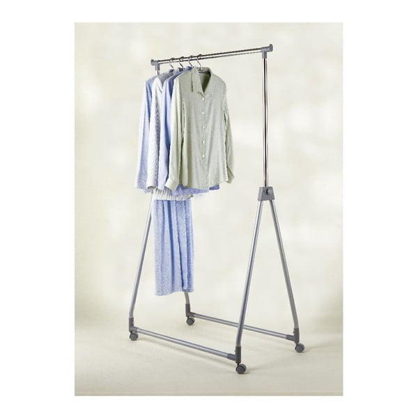 Pelēks metāla izvelkams un pārvietojams drēbju pakaramais statīvs Foldable – Wenko-image-1