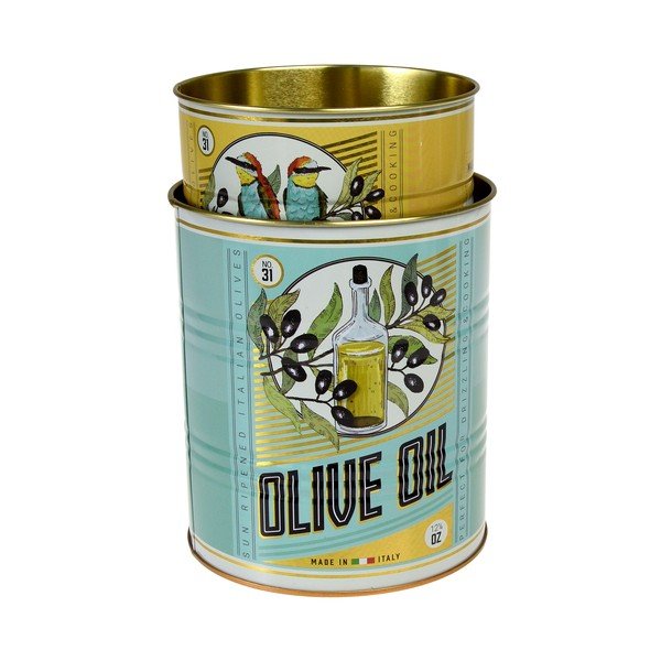 Dekoratīvas alvas uzglabāšanas kastes (2 gab.) ø 11x13 cm Olive Oil – Rex London-image-2