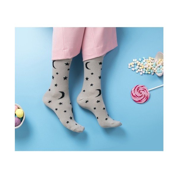 Pelēkas un melnas zeķes Funky Steps Moon, 35. - 39. izmērs-image-1