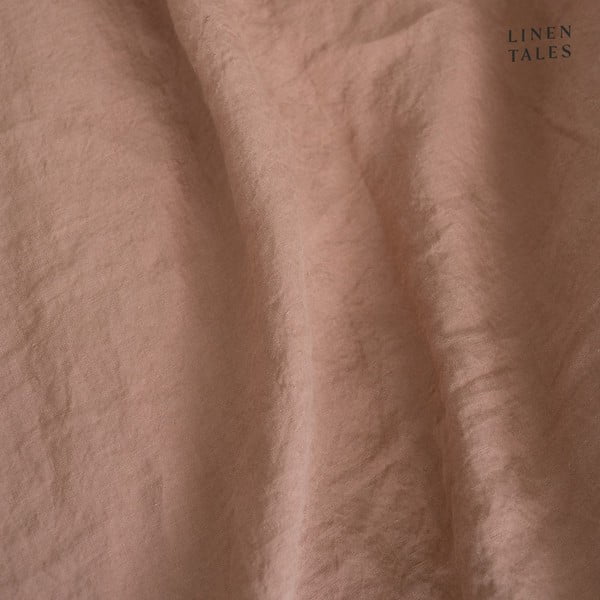 Terakotas brūns lina elastīgs palags Linen Tales, 90 x 200 cm-image-2