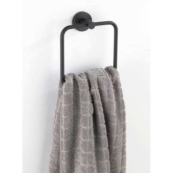 Matēti melns nerūsējošā tērauda sienas dvieļu turētājs Bosio – Wenko-image-1