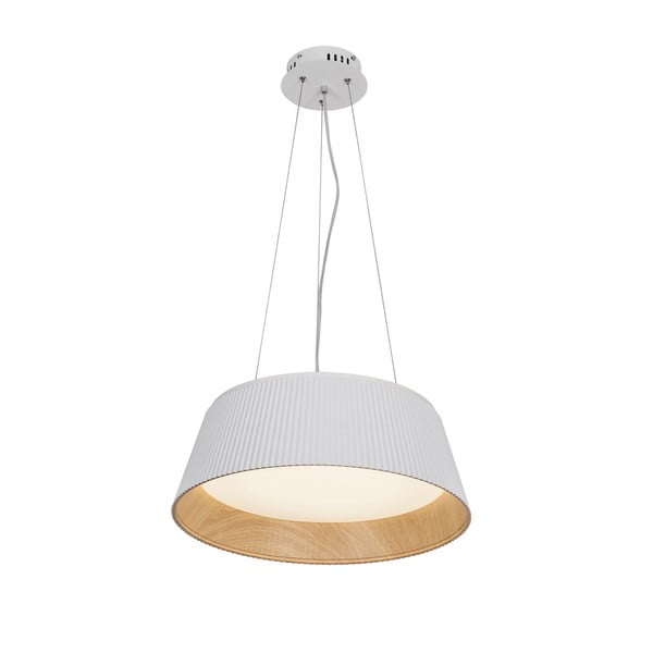 Balta/dabīga toņa LED piekaramā lampa ar metāla abažūru ø 45 cm Umbria – Candellux Lighting