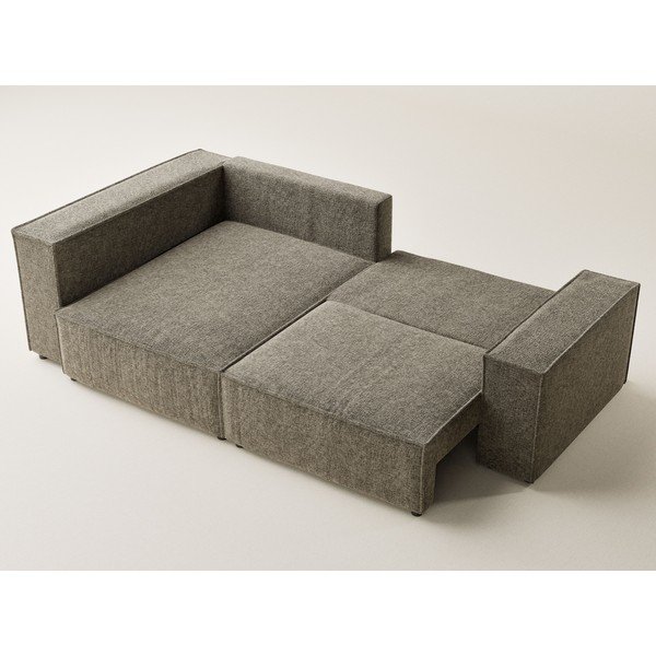 Brūns salokāms stūra dīvāns no šenila auduma ar uzglabāšanas vietu (ar kreiso stūri/L veida) Tonga – Maison de Rêve-image-3