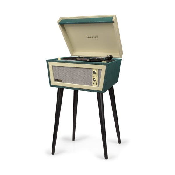 Zaļš vinilplašu galds uz kājām Crosley Sterling Green-image-3