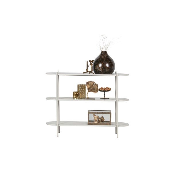 Gaiši pelēks oša masīvkoka grāmatplaukts 120x92 cm Tender – BePureHome-image-3