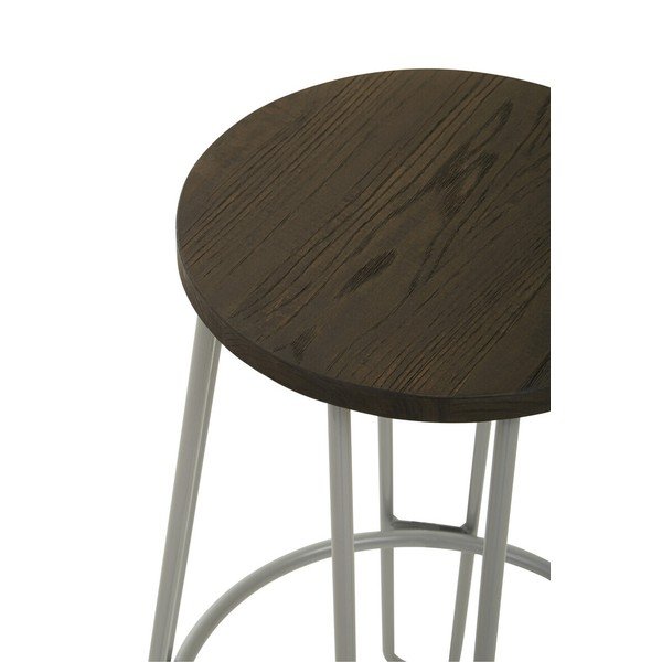 Pelēka/tumša dabīga toņa gobas masīvkoka bāra taburete (sēdekļa augstums 75 cm) District – Premier Housewares-image-4