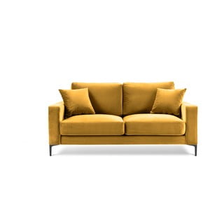 Dzeltens samta dīvāns Kooko Home Harmony, 158 cm