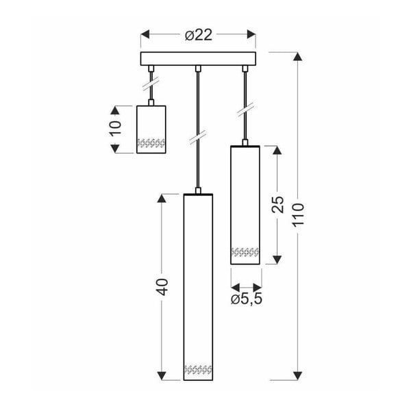 Dzeltena/melna piekaramā lampa ar metāla abažūru ø 22 cm Tubo – Candellux Lighting-image-1