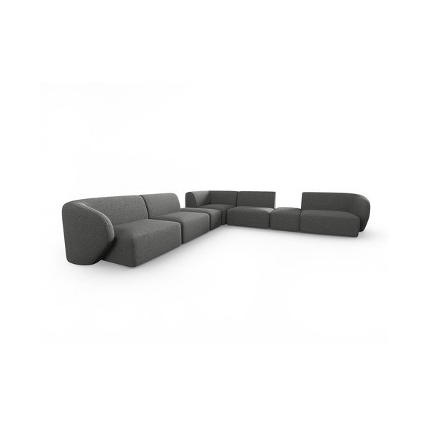 Pelēks stūra dīvāns no šenila auduma Paolo – Milo Casa