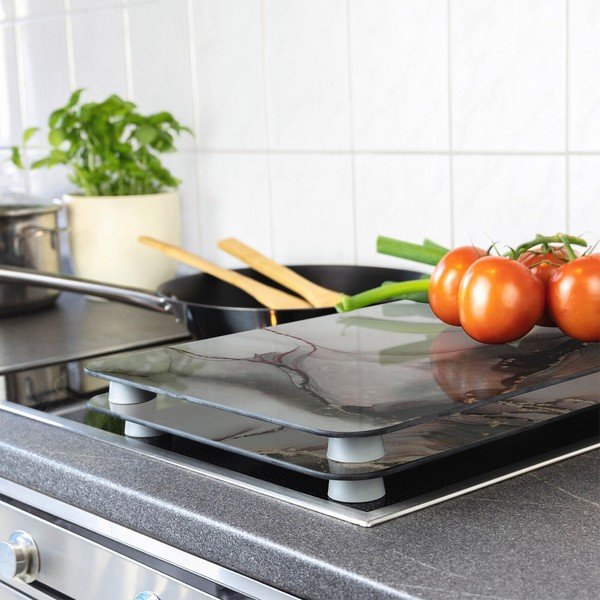 Rūdīta stikla plīts aizsargplāksnes (2 gab.) 52x30 cm Abdeckplatte  – Wenko-image-1