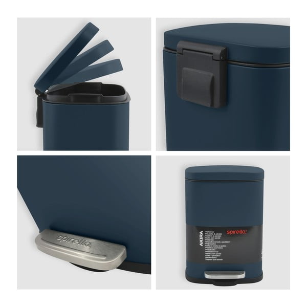 Zaļganzila tērauda atkritumu tvertne ar pedāli 5 l   Akira – Spirella-image-3