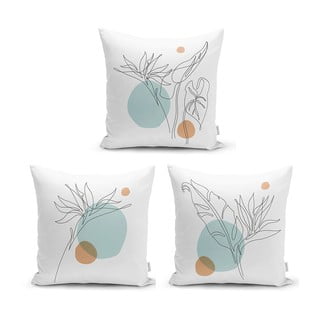 3 dekoratīvo spilvendrānu komplekts Minimalist Cushion Covers Drawing Modern, 45 x 45 cm