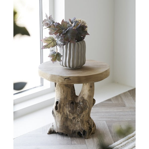 Tīkkoka masīvkoka apaļš sānu galdiņš ø 40 cm Palena – House Nordic-image-2