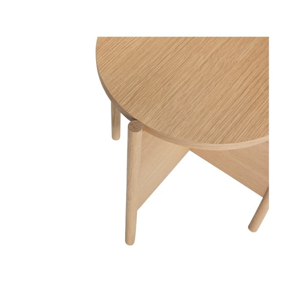 Apaļš sānu galdiņš ar ozolkoka imitāciju ø 45 cm Heritage – Hübsch-image-2