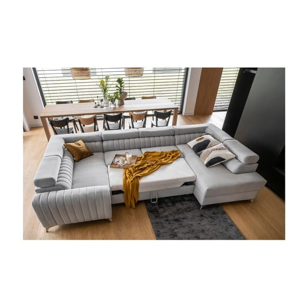 Tumši pelēks salokāms/ar uzglabāšanas vietu stūra dīvāns (ar labo stūri/U veida) Louis – ELTAP-image-3