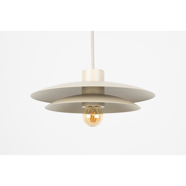 Bēša metāla piekaramā lampa ø 26,5 cm Wubbo – White Label-image-3