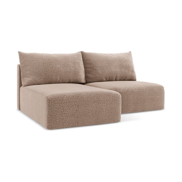 Gaiši brūns salokāms/ar uzglabāšanas vietu stūra dīvāns (ar kreiso stūri) Kalena – Makamii-image-1