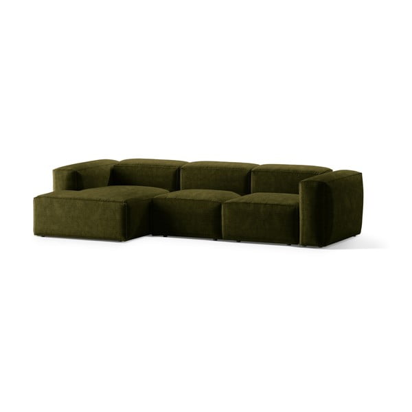 Zaļš velveta stūra dīvāns (ar kreiso stūri/ar zvilni) Bergamo – Cosmopolitan Design-image-2