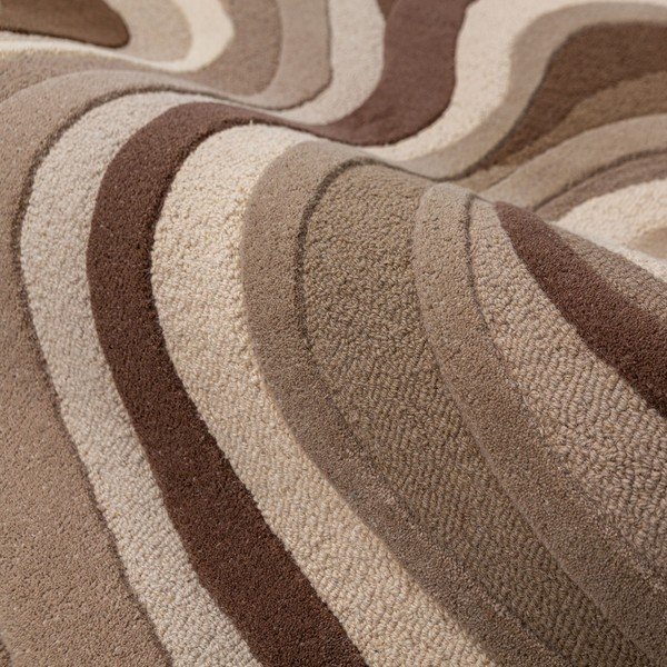 Brūns/bēšs ar rokām darināts vilnas paklājs 140x200 cm Envy Wool – Flair Rugs-image-2