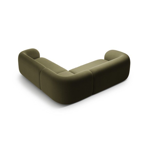 Zaļš samta stūra dīvāns Kate – Micadoni -image-2